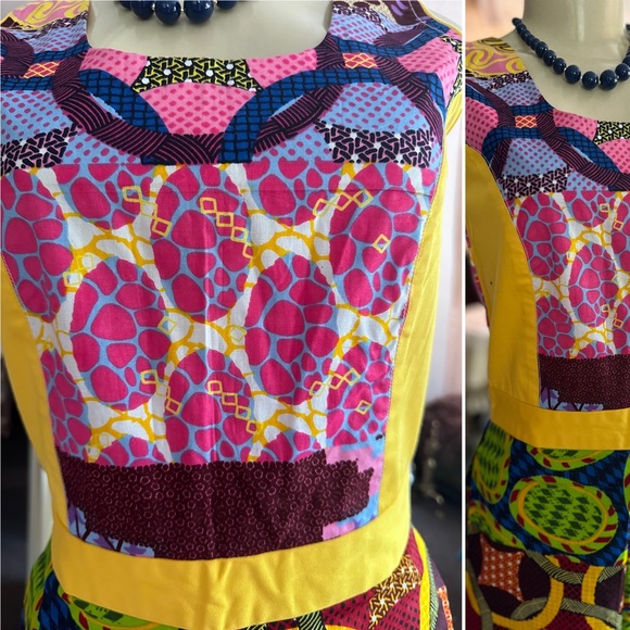 African Wax Block Print Dress - Picture 6 of 8